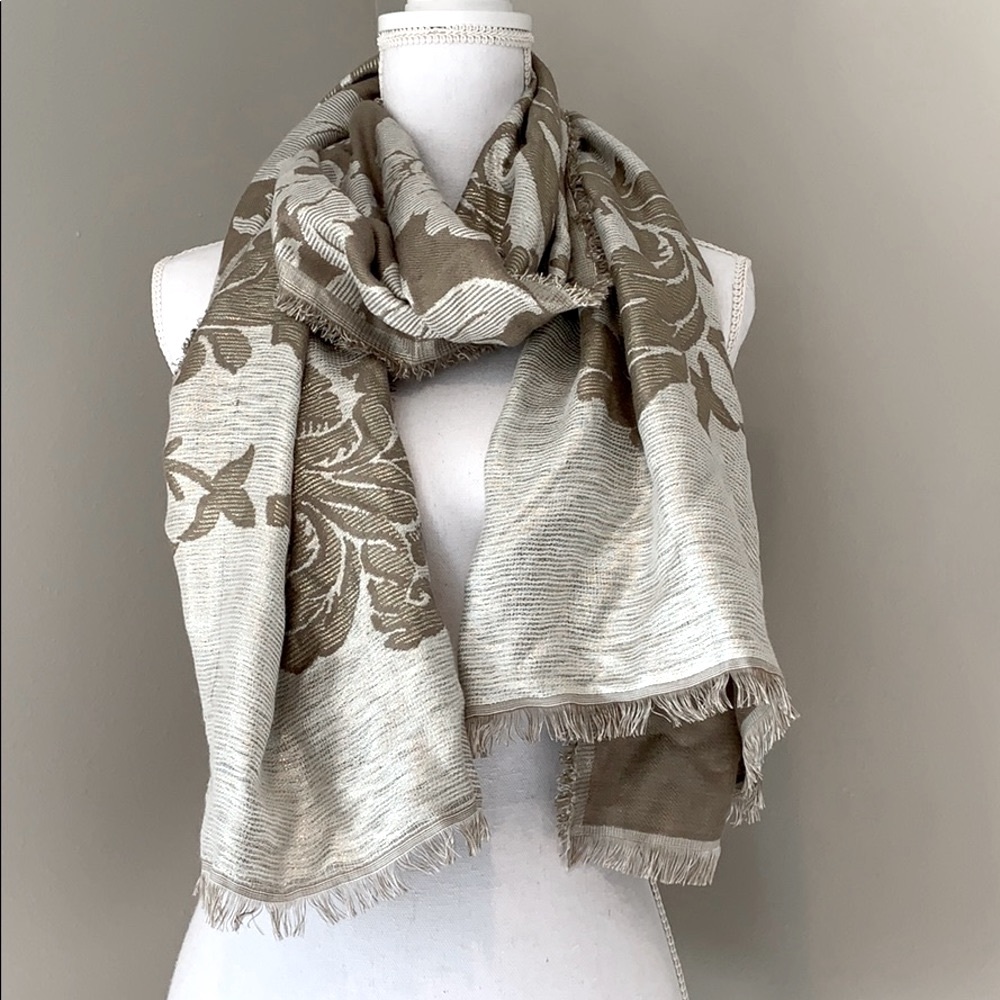 Chico's | Glamorous Metallic Paisley Print Scarf